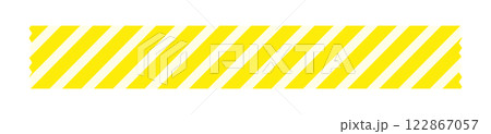 カットした黄色と白の斜め ストライプのマスキングテープ - シンプルでかわいい装飾パーツ素材 カットした黄色と白の斜め ストライプのマスキングテープ - シンプルでかわいい装飾パーツ素材 122867057