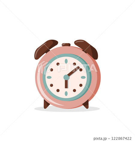 Retro alarm clock illustration, isolated on white background Retro alarm clock illustration, isolated on white background 122867422