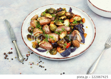 Baked or stewed vegetables. Baked or stewed vegetables. 122867425