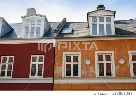 House facade in Copenhagen, Denmark. Real estate investment. 122868357
