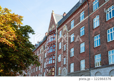 Copenhagen Denmark colorful facades of old houses christianshavn canal Copenhagen Denmark colorful facades of old houses christianshavn canal 122868376
