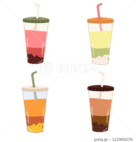 Collection of vector bubble tea cups Collection of vector bubble tea cups 122869270