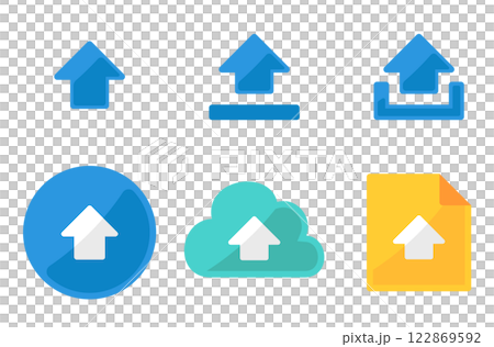 Simple upload icon set vector white background - Stock Illustration ...