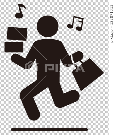 Shopping person pictogram Shopping person pictogram 122871313