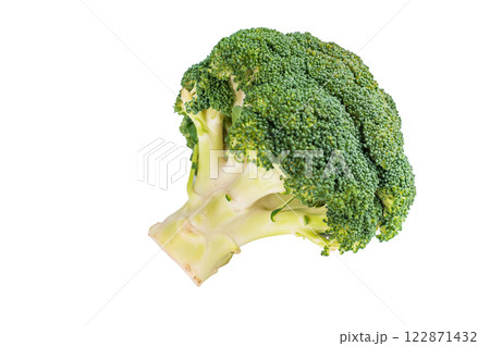 Fresh raw broccoli isolated on white background. top view Fresh raw broccoli isolated on white background. top view 122871432