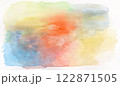 水彩絵の具のにじみとニュアンスカラーが美しい背景素材 122871505