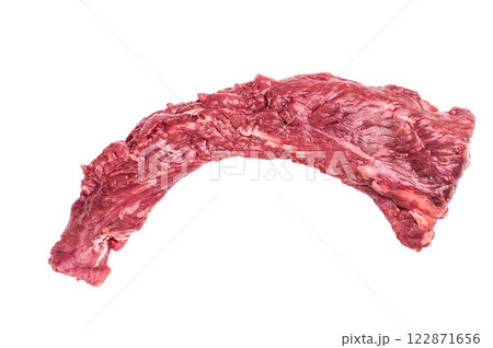 Raw Beef Steak Machete, uncooked meat isolated on white background 122871656