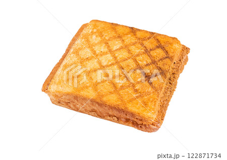 Grilled cheese sandwich isolated on white background. top view 122871734