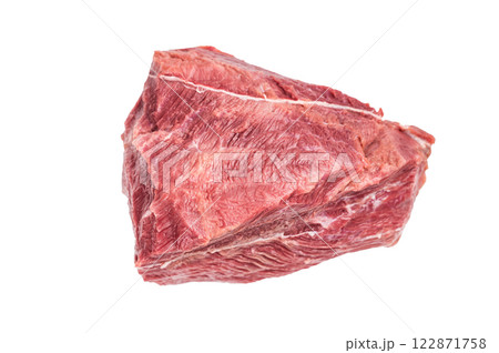 Raw Wild Boar meat, fresh Game Meat Isolated on white background. top view Raw Wild Boar meat, fresh Game Meat Isolated on white background. top view 122871758