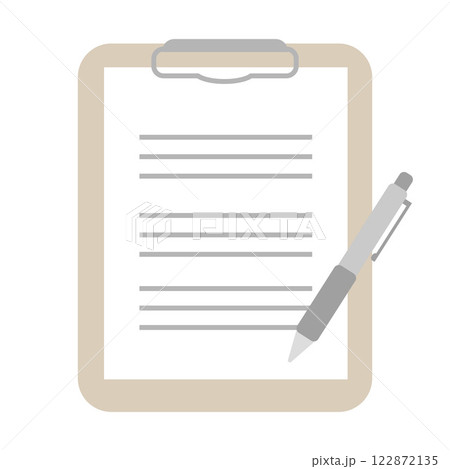 シンプルなバインダーとペンのイラスト 122872135