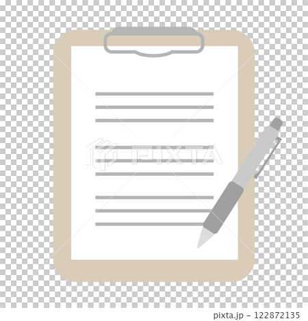 シンプルなバインダーとペンのイラスト 122872135