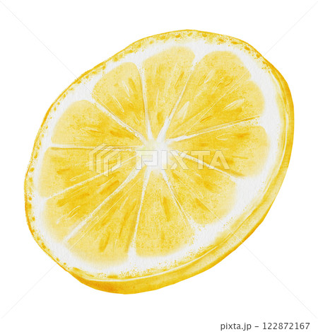 Lemon watercolor. Hand drawn tropical sour fruit. Clip art of juicy yellow lime. Half of citrus on isolated white background. Ideal for logo and packaging of natural cosmetics, household chemicals and Lemon watercolor. Hand drawn tropical sour fruit. Clip art of juicy yellow lime. Half of citrus on isolated white background. Ideal for logo and packaging of natural cosmetics, household chemicals and 122872167