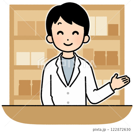 笑顔の薬剤師_男性 122872630