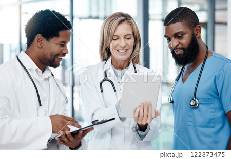 Hospital teamwork, digital tablet and healthcare planning, research collaboration and clinic medicine support. Diversity doctors, wellness nurse and happy surgeon connect to online apps for analysis Hospital teamwork, digital tablet and healthcare planning, research collaboration and clinic medicine support. Diversity doctors, wellness nurse and happy surgeon connect to online apps for analysis 122873475