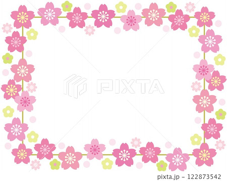 桜の花　フレーム　ホワイトスペース 122873542