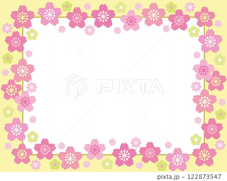 桜の花　フレーム　ホワイトスペース 122873547