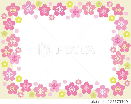 桜の花　フレーム　ホワイトスペース 122873549