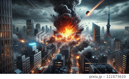 東京に隕石落下 122873620