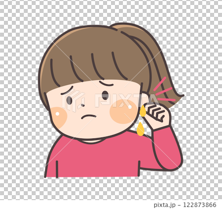 耳だれに困っている子どものイラストのイラスト素材 [122873866] - PIXTA