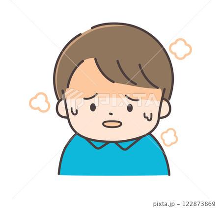 息苦しさを感じている男の子 122873869