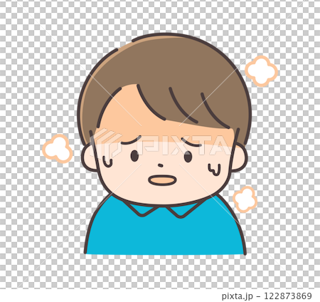 息苦しさを感じている男の子 122873869