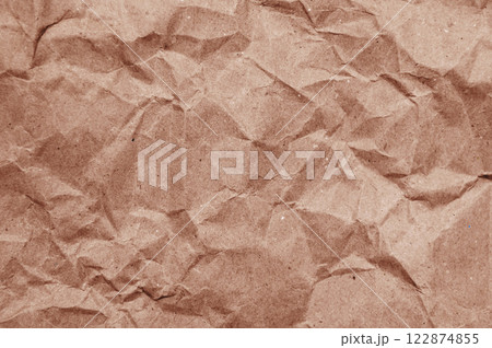 Elegant mocha mousse background on crumpled kraft paper texture. Mocha mousse grunge texture background. Elegant mocha mousse background on crumpled kraft paper texture. Mocha mousse grunge texture background. 122874855