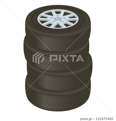 積み重ねたタイヤ 積み重ねたタイヤ 122875489