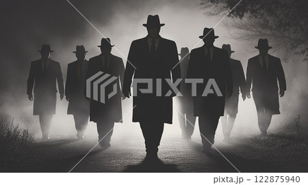 ミステリアスな男性たちのシルエット ミステリアスな男性たちのシルエット 122875940
