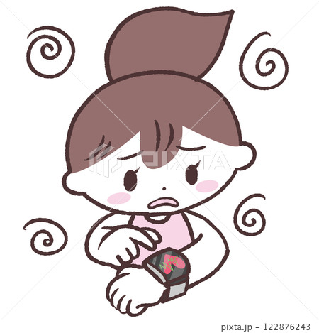 スマートウォッチ使えない女性イラスト 122876243