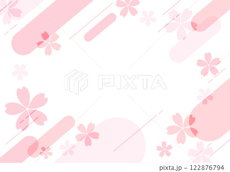 桜の花びらと幾何学パターン 122876794