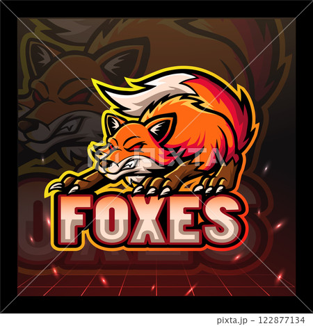 Fox mascot esport logo design 122877134