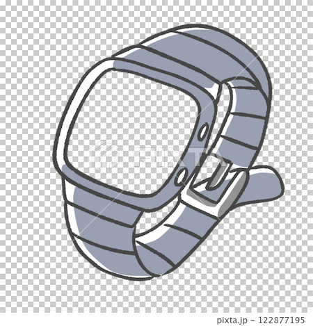 A grey smartwatch with customizable dials 122877195