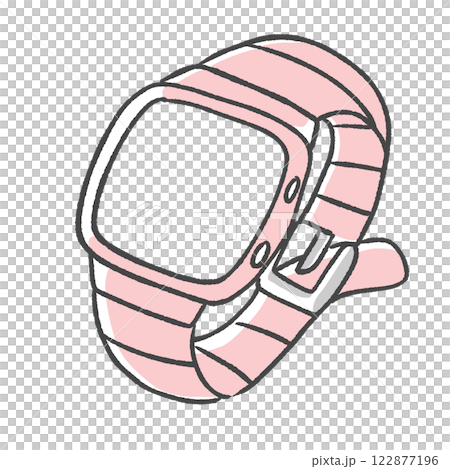 A pink smartwatch with customizable dials 122877196