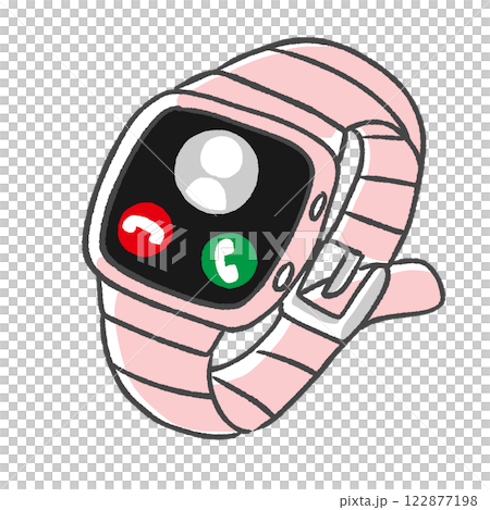 粉色智慧手錶正在接聽電話 122877198