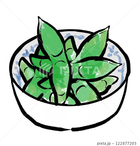 枝豆の筆ペン風イラスト 122877203