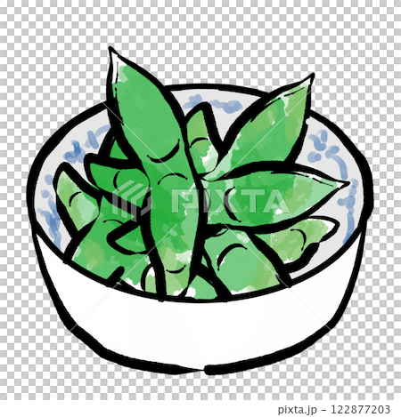 枝豆の筆ペン風イラスト 122877203