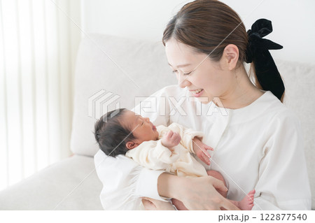 ママに抱っこされる赤ちゃん ママに抱っこされる赤ちゃん 122877540