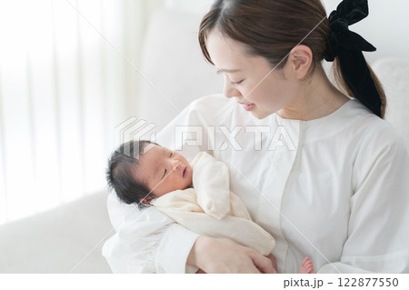 ママに抱っこされる赤ちゃん ママに抱っこされる赤ちゃん 122877550