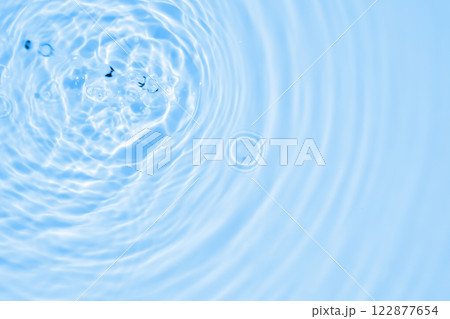Abstract transparent water shadow surface texture natural ripple on blue background 122877654