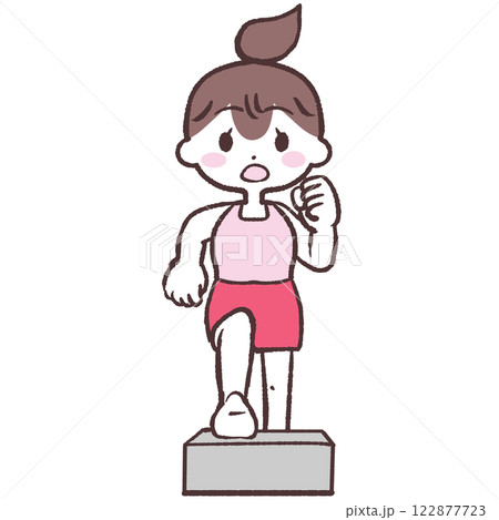 昇降運動する女性正面イラスト 昇降運動する女性正面イラスト 122877723