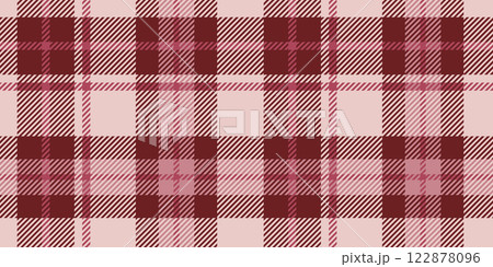 Seamless Burgundy and Pink Tartan Plaid Pattern with Diagonal Lines, Traditional Checkered Textile Design for Fashion and Decorative Purposes 122878096
