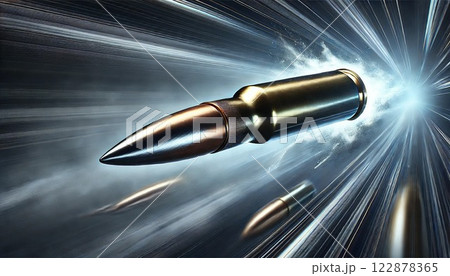 High-Speed Bullet with Casing in Motion 122878365