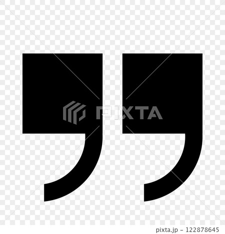 A set of square quotation marks with sharp corners in black on a white background. A set of square quotation marks with sharp corners in black on a white background. 122878645