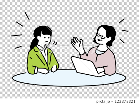 2人で話す女性のイラスト　面談　相談 122878821