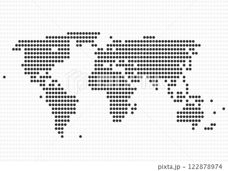 水玉模様の世界地図イラスト（黒） 122878974