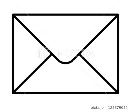 envelope, black and white vector illustration of letter and e-mail icon symbol, isolated on white 122879022