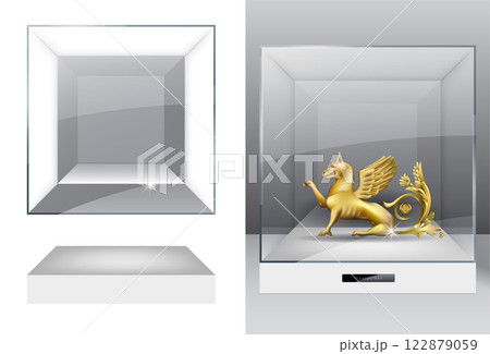 Showcase for jewelry flask made of glass 122879059
