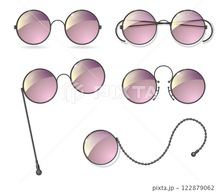 Set round glasses with different glass 122879062