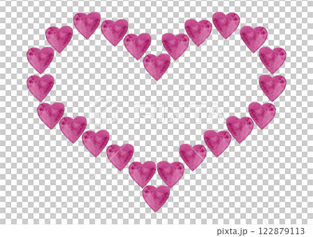 Pink heart. Watercolor isolated illustration for your design 122879113