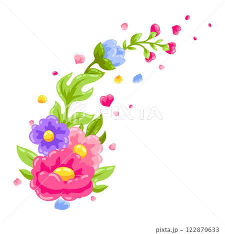 Background with pretty flowers. Beautiful decorative natural plants and leaves. Background with pretty flowers. Beautiful decorative natural plants and leaves. 122879633